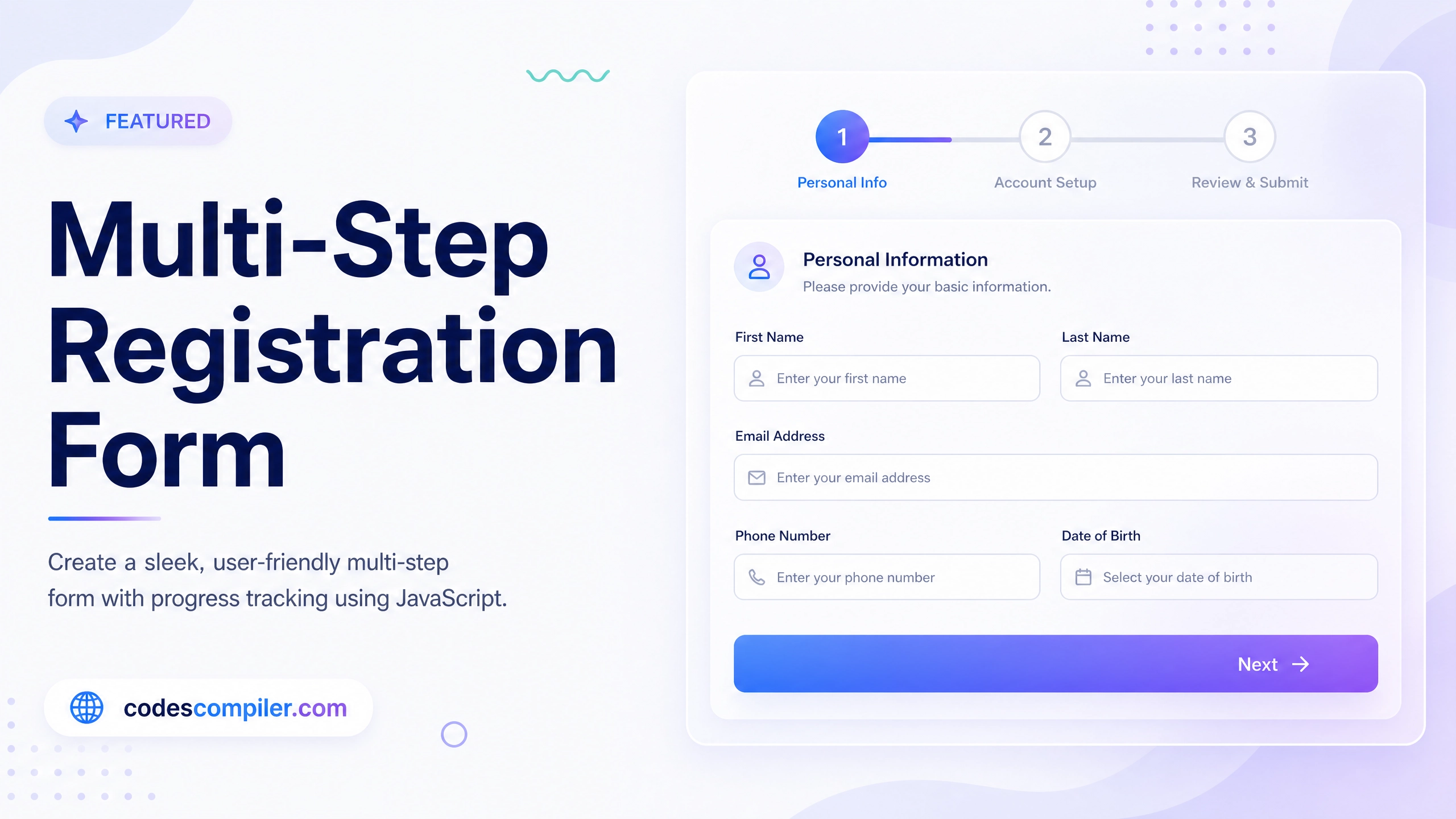 Create a Multi-Step Registration Form...
