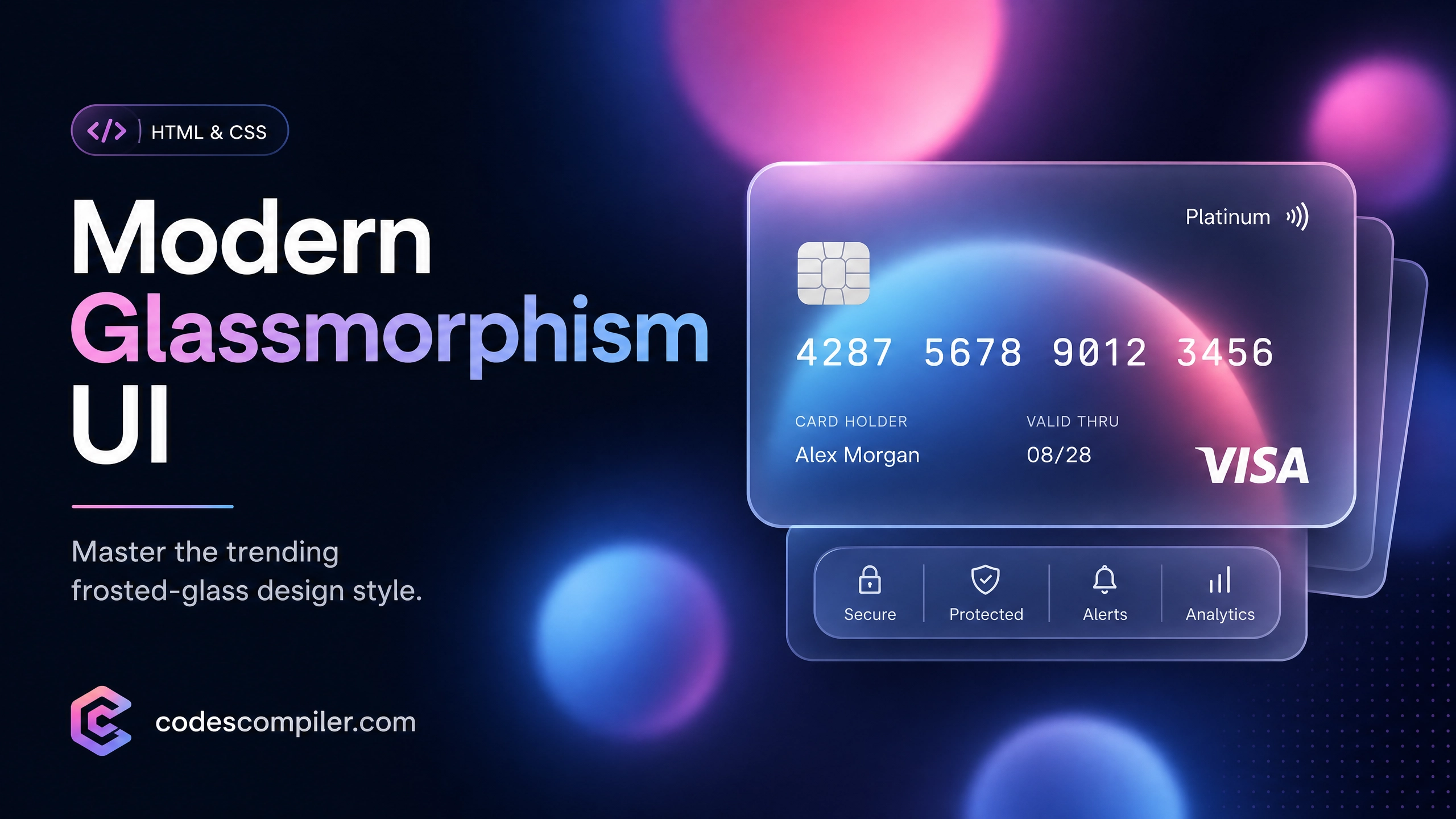 Design a Modern Glassmorphism UI with HTML & CSS