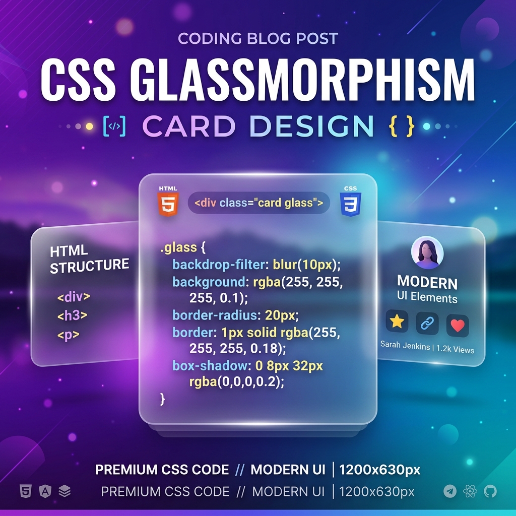 CSS Glassmorphism Card Design